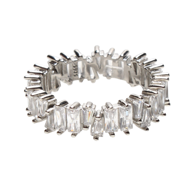 Veruschka Von Eternity Band,Opulent Crystal Stones, Modern Sophisticated Baguette