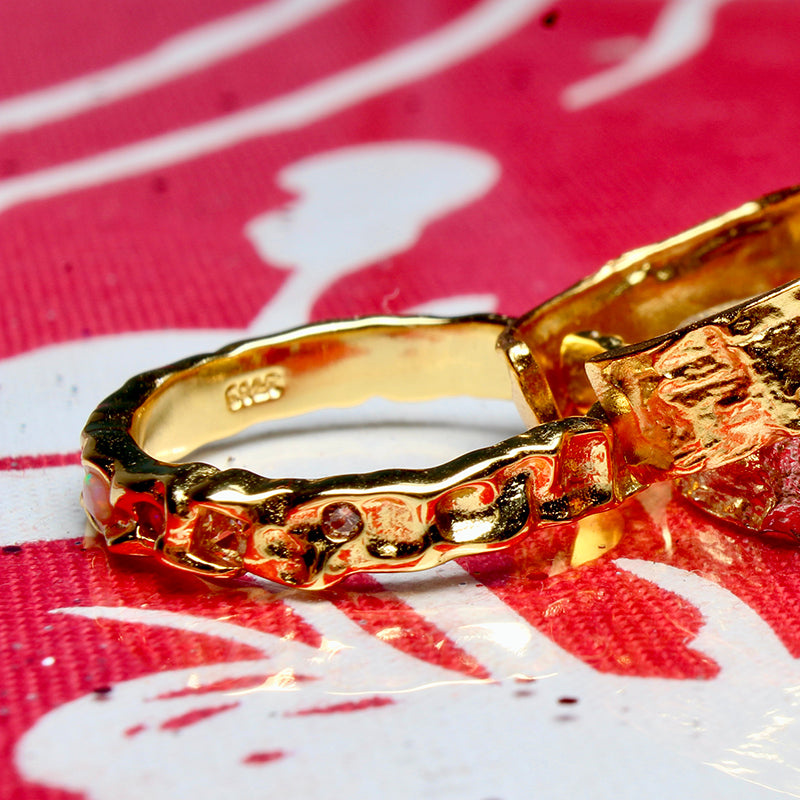 Medici Garden Mini Gold Adjustable Band, Artisan Craftsmanship, Artful Design, Effortless Elegance Ring