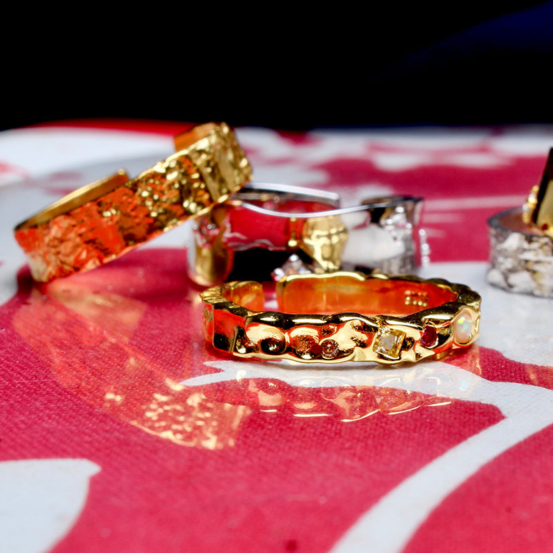 Medici Garden Mini Gold Adjustable Band, Artisan Craftsmanship, Artful Design, Effortless Elegance Ring