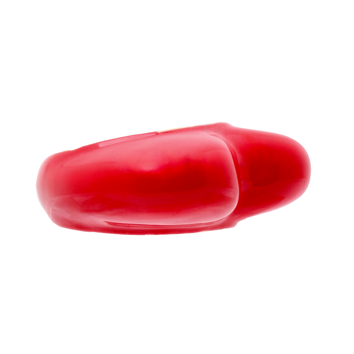 LES CACTUS, Lacquer-Red Enamel Sculptural Heart Cocktail Ring