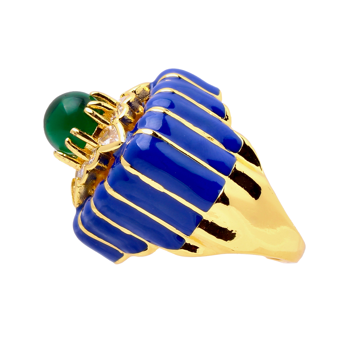 VILLA ROYALE, Royal Blue Crown Enamel Ring