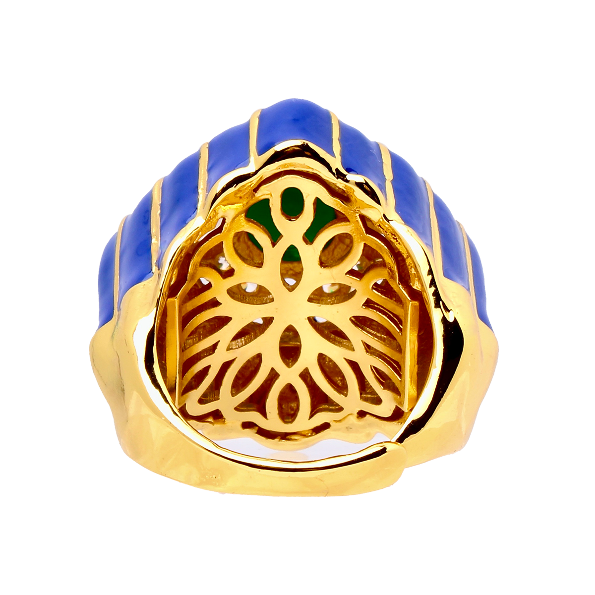 VILLA ROYALE, Royal Blue Crown Enamel Ring
