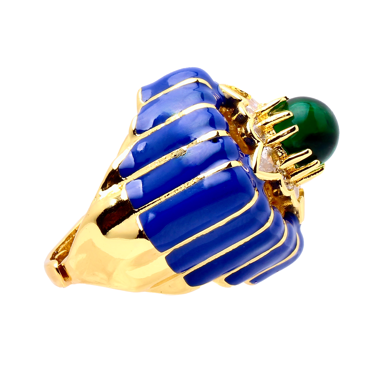 VILLA ROYALE, Royal Blue Crown Enamel Ring