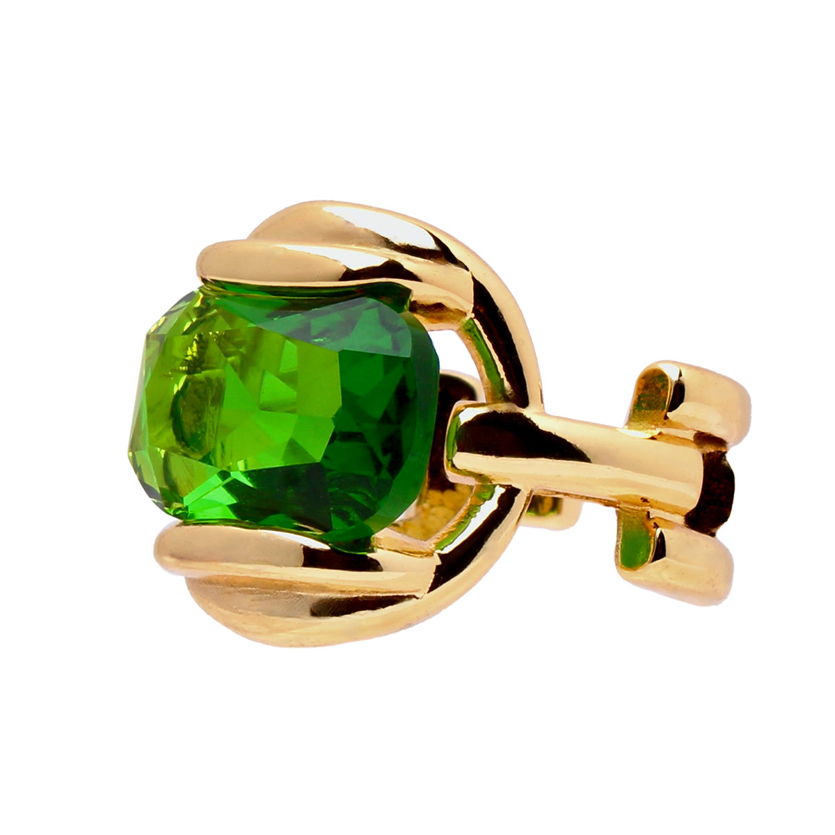 The Orbit Inn, Retro-Futuristic Bold Green Gem Adjustable Cocktail Ring