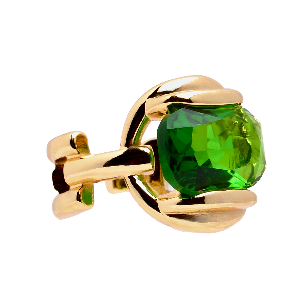 The Orbit Inn, Retro-Futuristic Bold Green Gem Adjustable Cocktail Ring