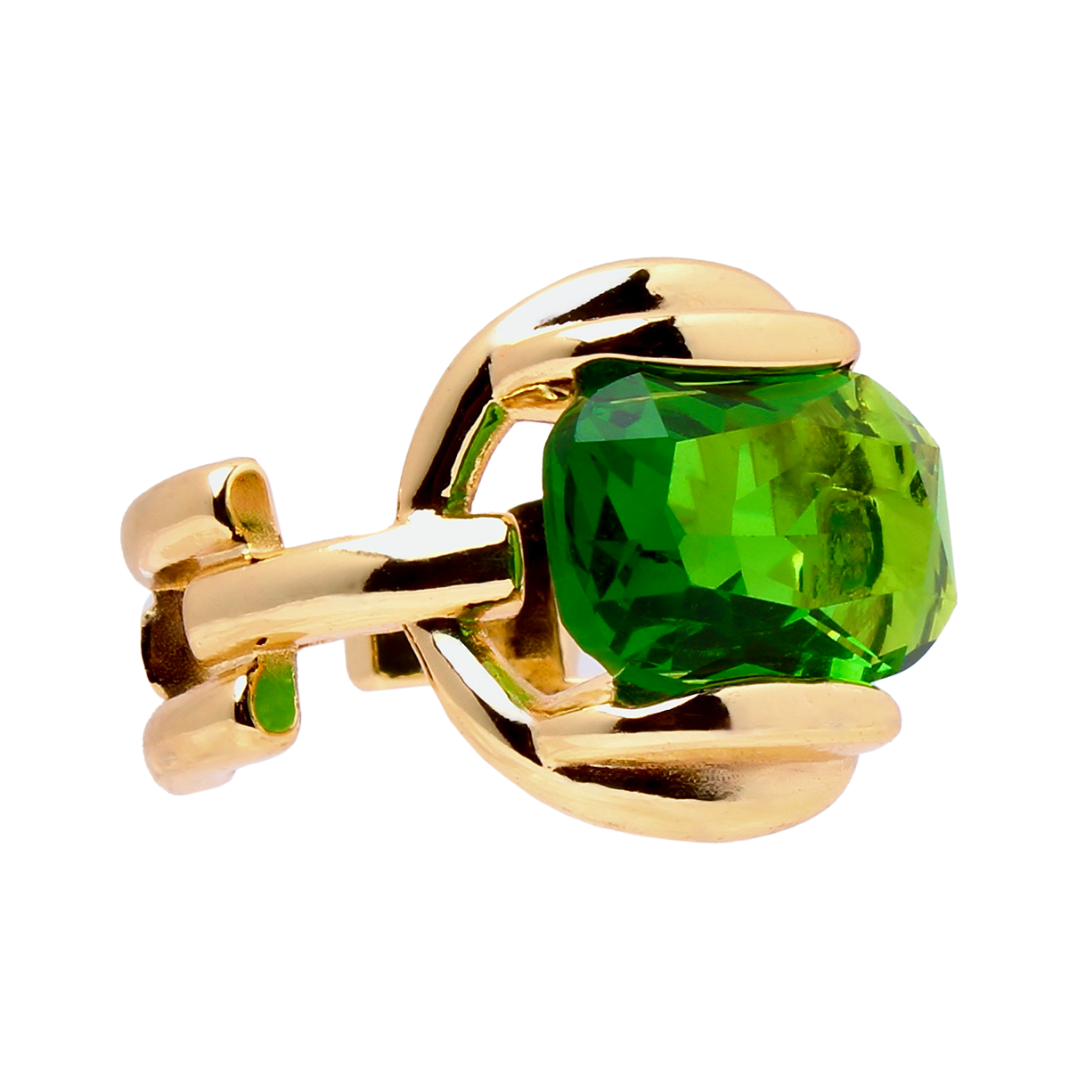 The Orbit Inn, Retro-Futuristic Bold Green Gem Adjustable Cocktail Ring