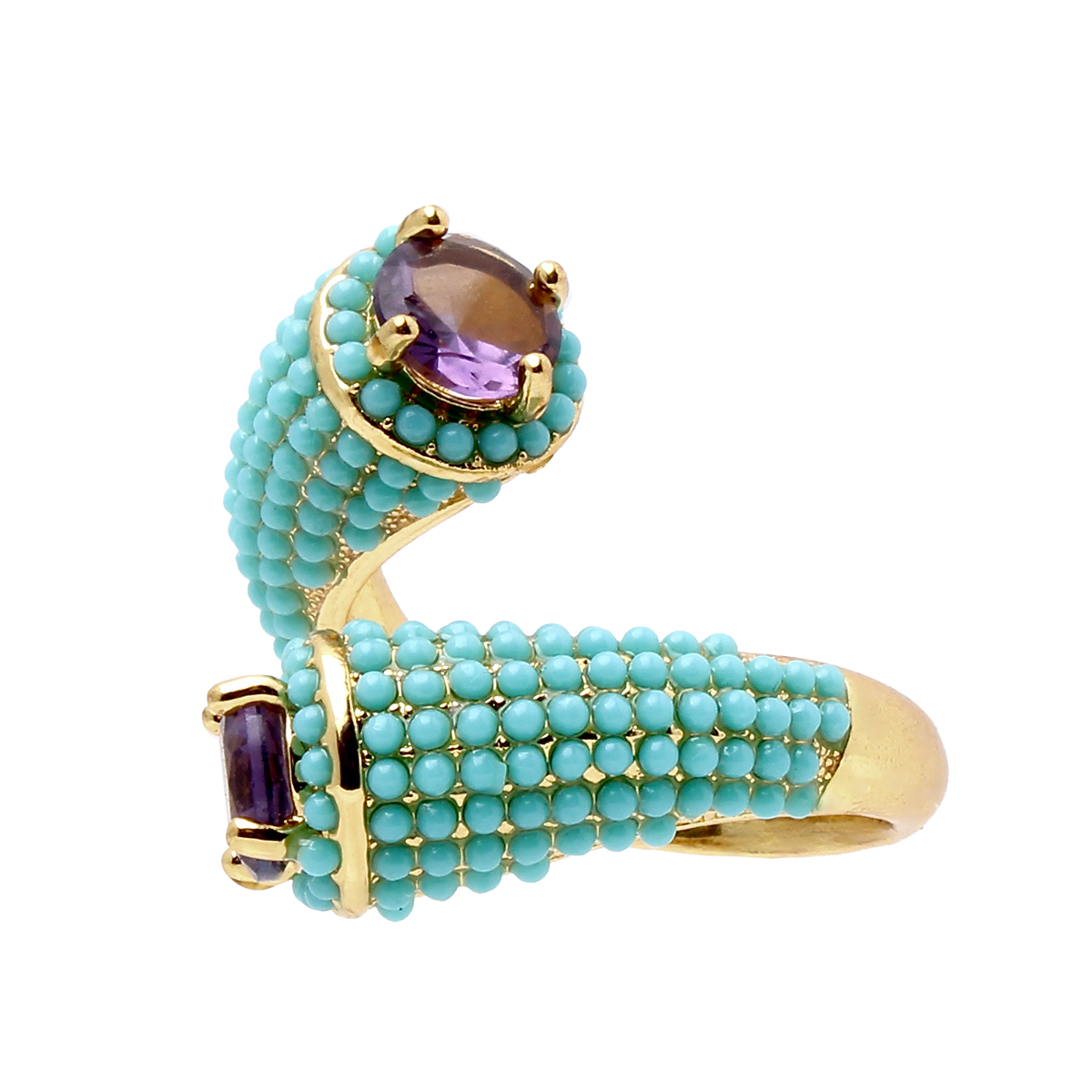 KORAKIA,Turquoise Micro-Beads Wrapping Band