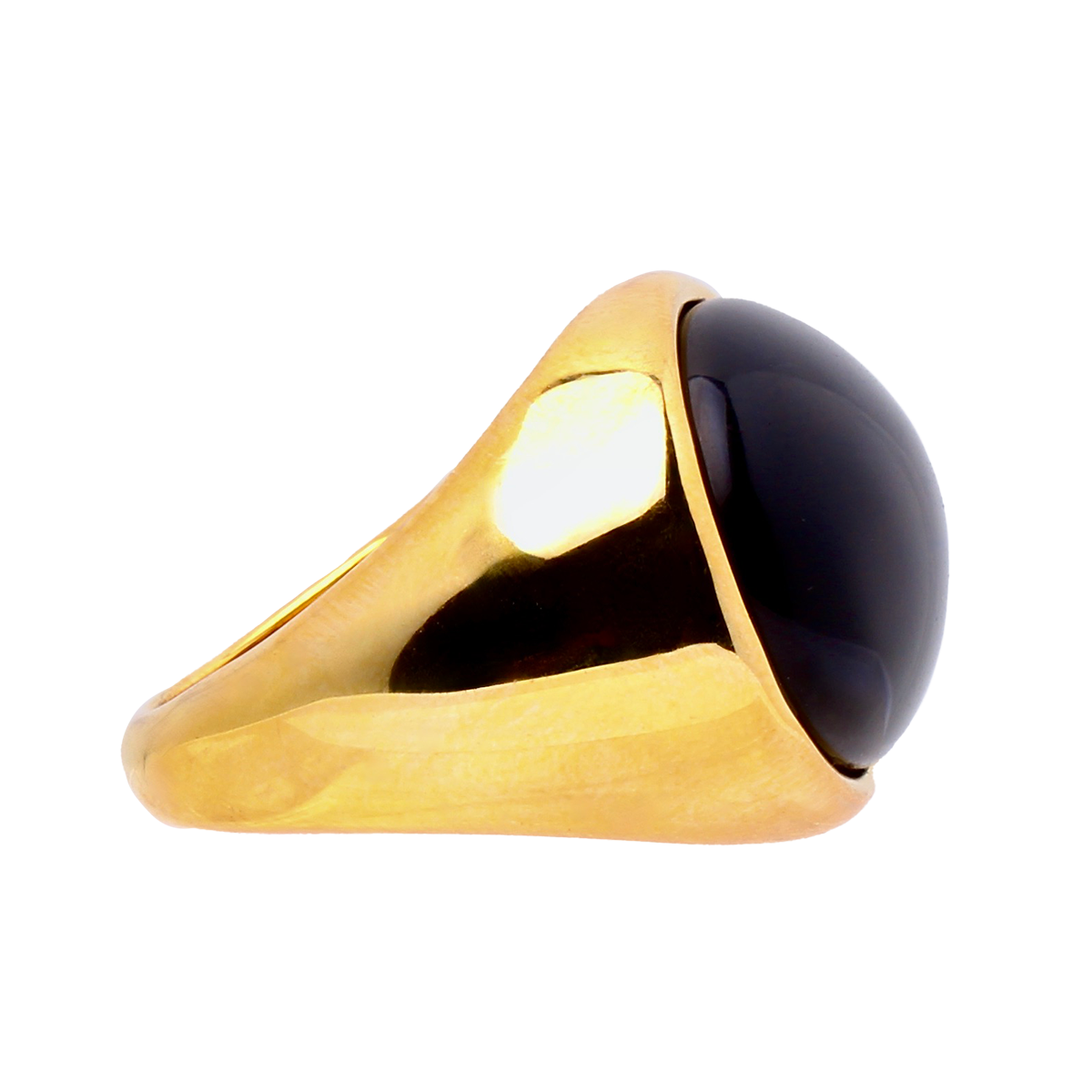 Avalon, Glossy, Inky-Black Cabochon Cocktail Ring