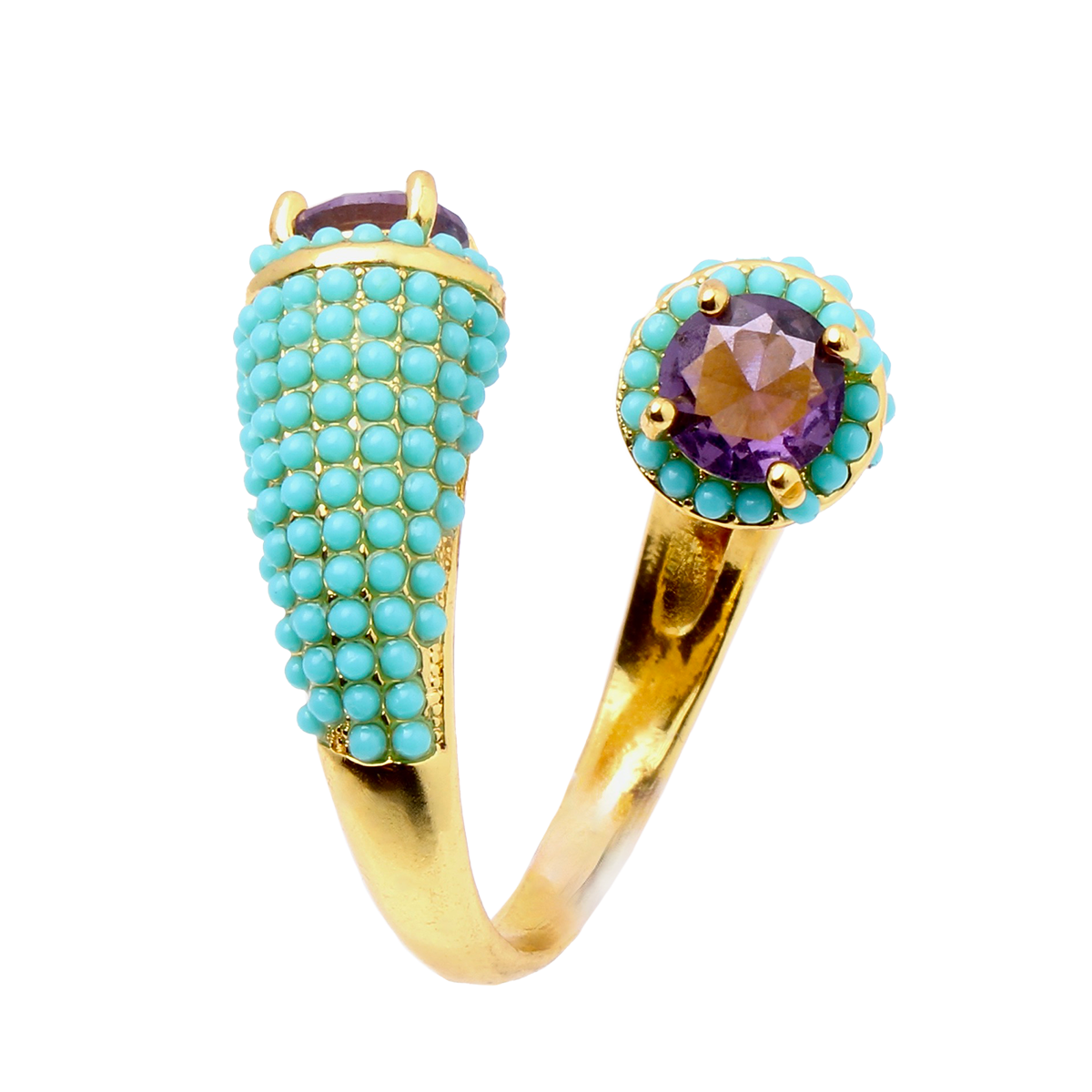 KORAKIA,Turquoise Micro-Beads Wrapping Band