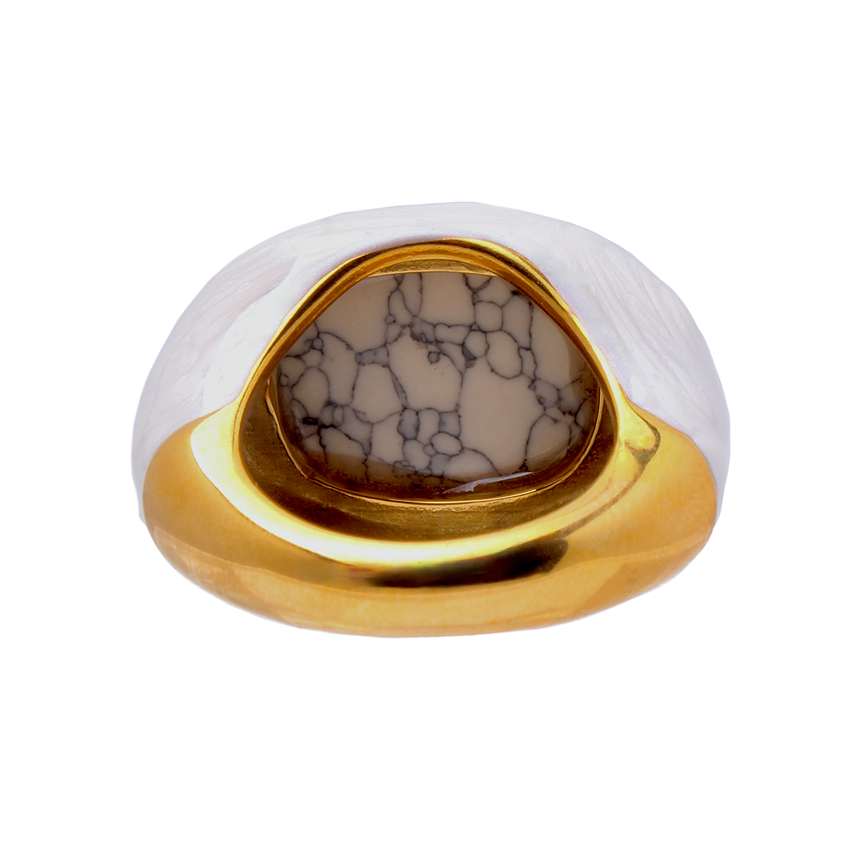 Ingleside Inn –White Marbled Enamel Cabochon