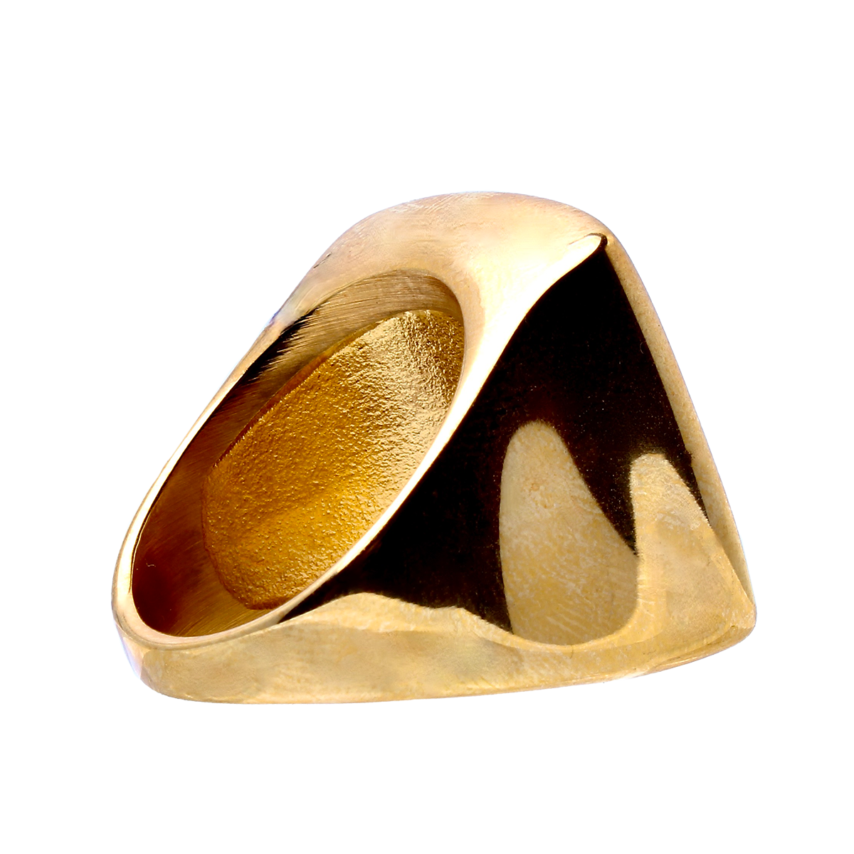 ARRIVE, Bold Square Gold Signet Ring