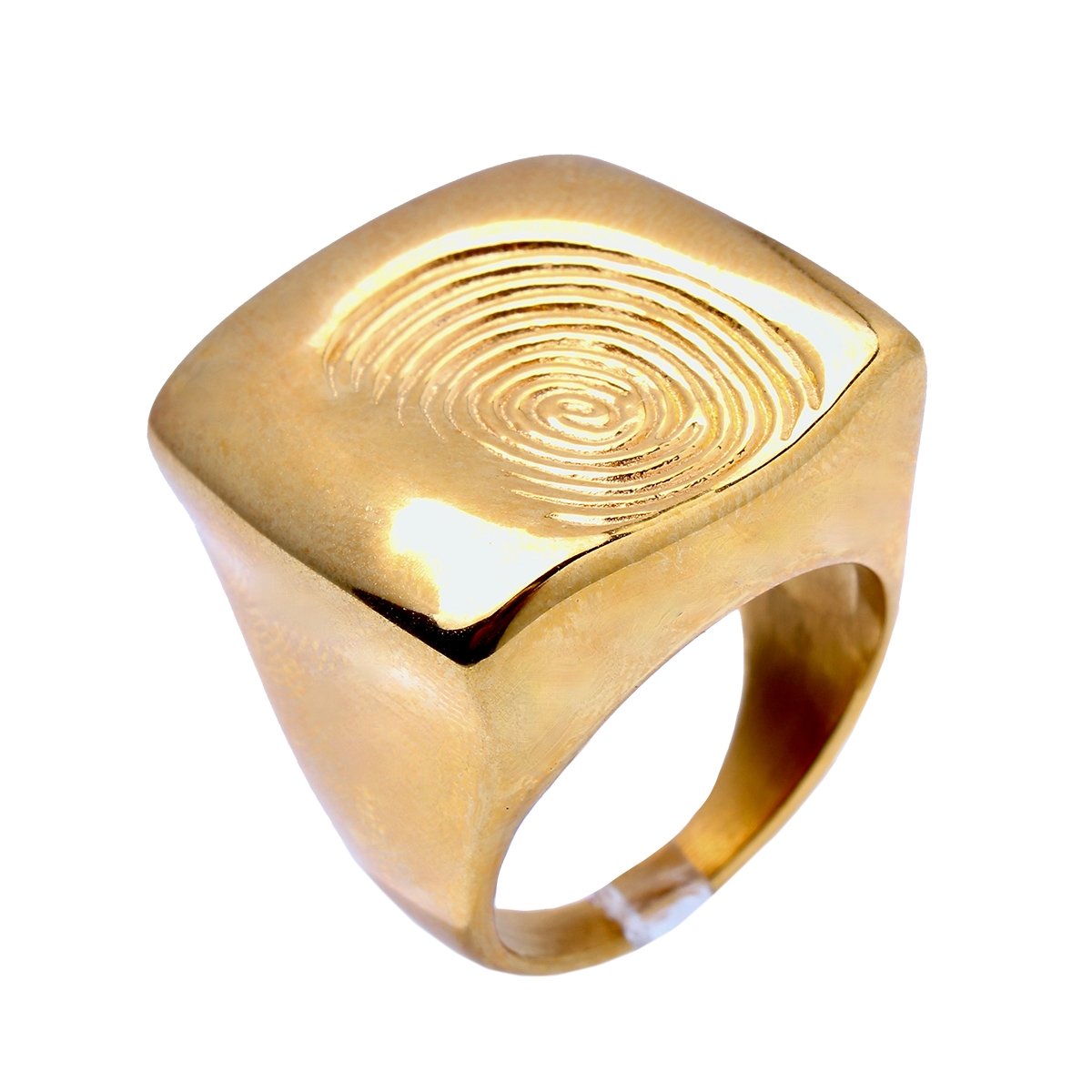 ARRIVE, Bold Square Gold Signet Ring