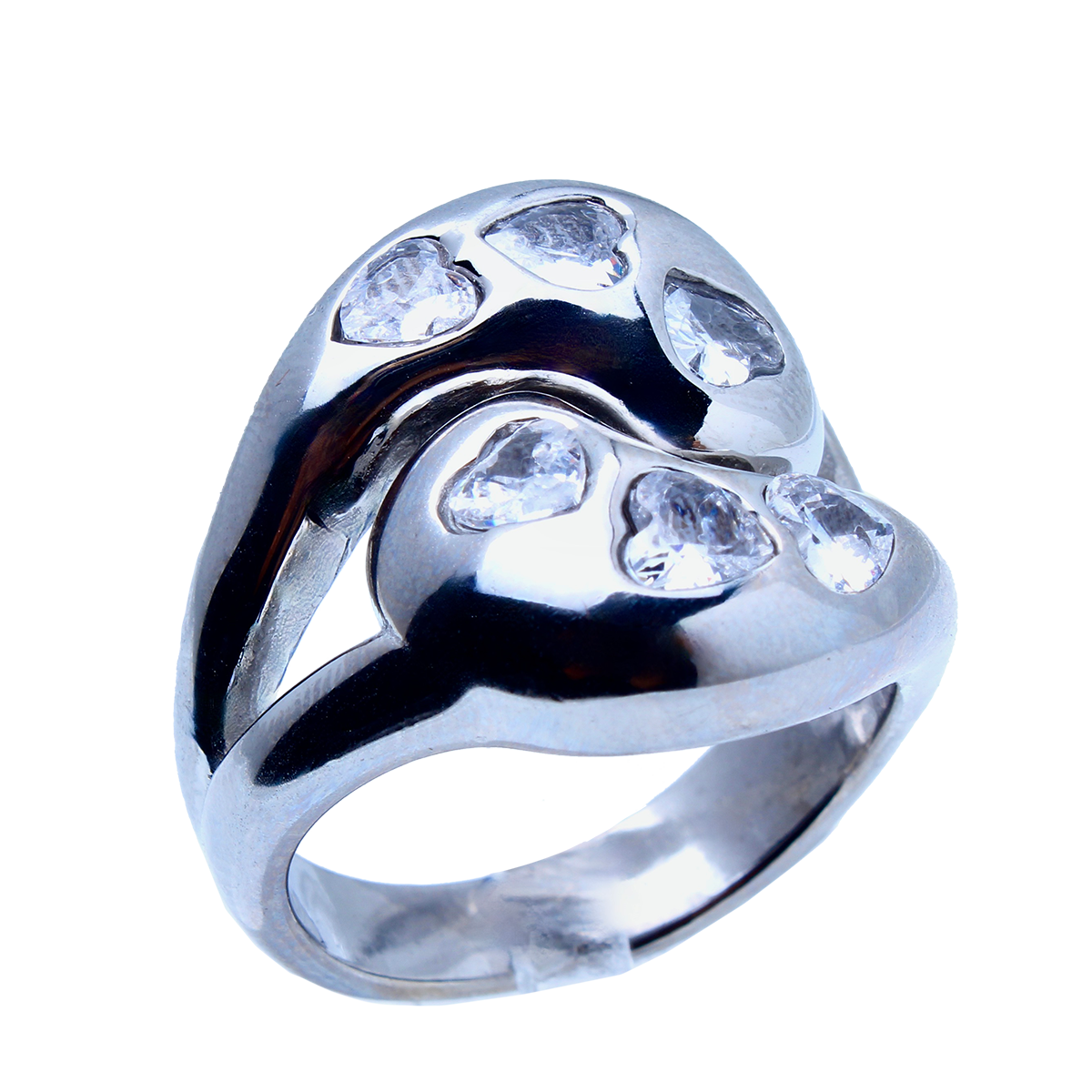 The Saguaro, Double-Headed Heart Silver Ring Set