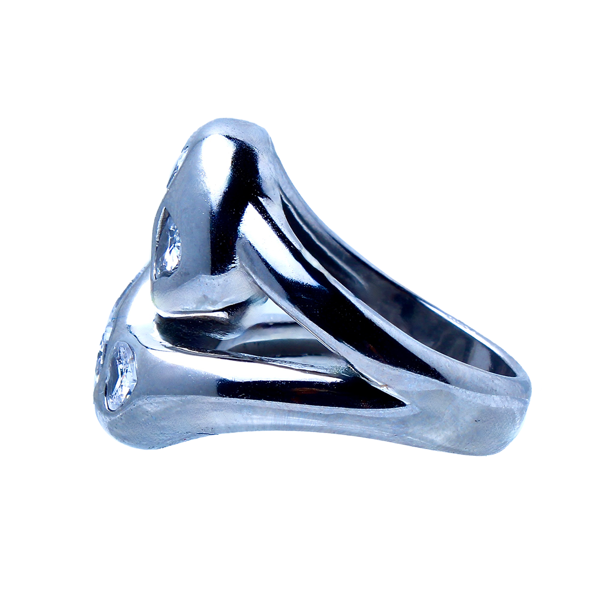 The Saguaro, Double-Headed Heart Silver Ring Set