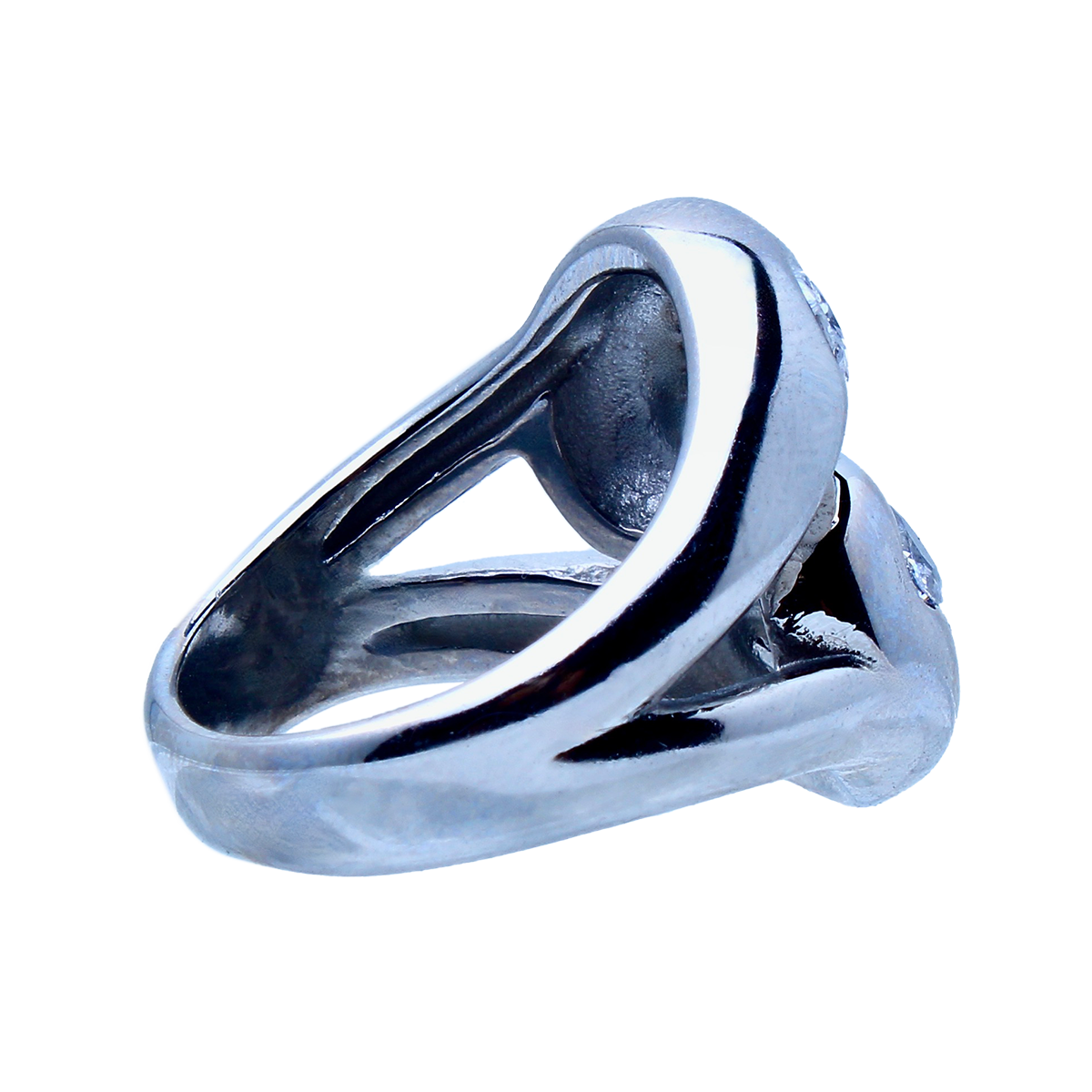 The Saguaro, Double-Headed Heart Silver Ring Set