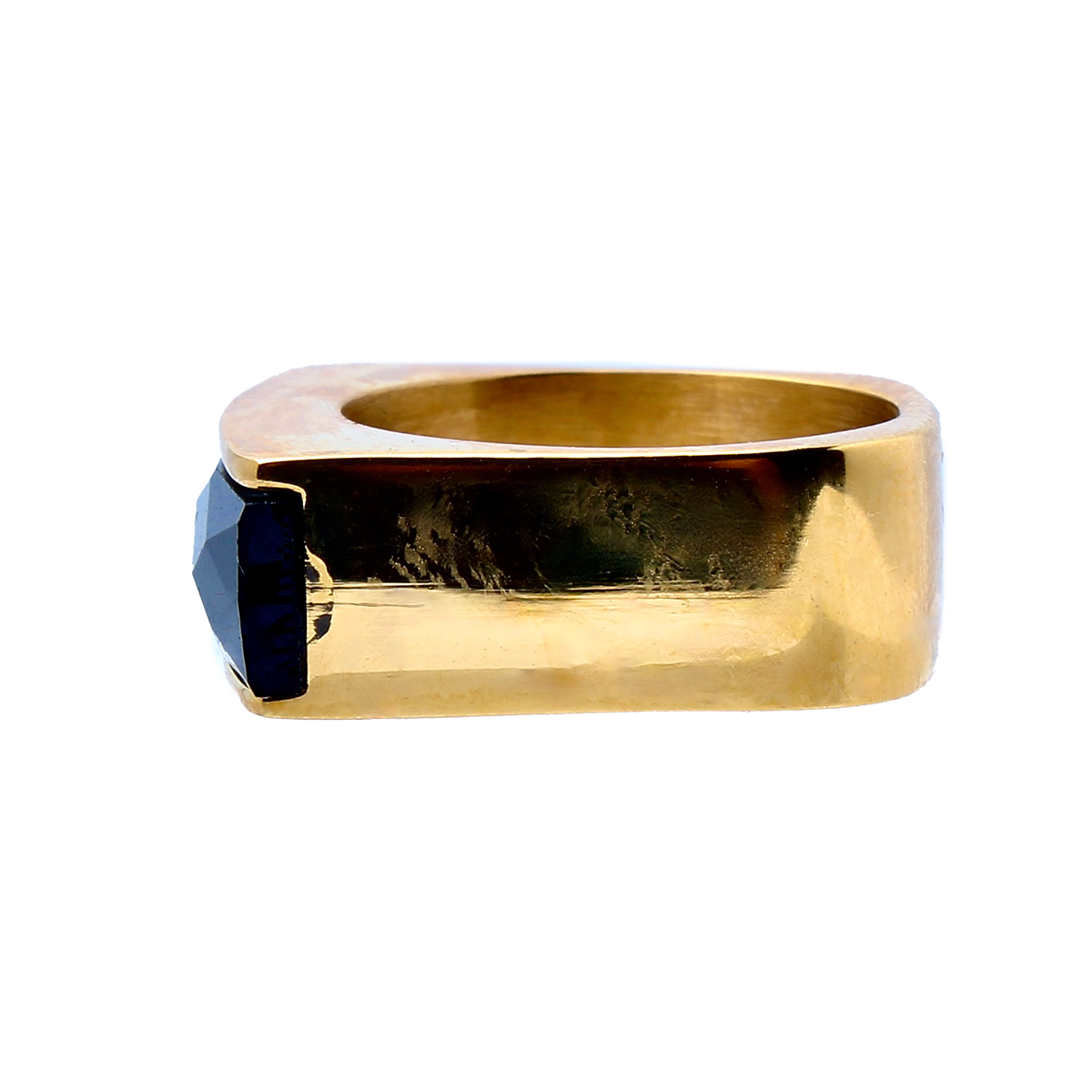 The Amado, Squared Golden Band Elongated Onyx Baguette