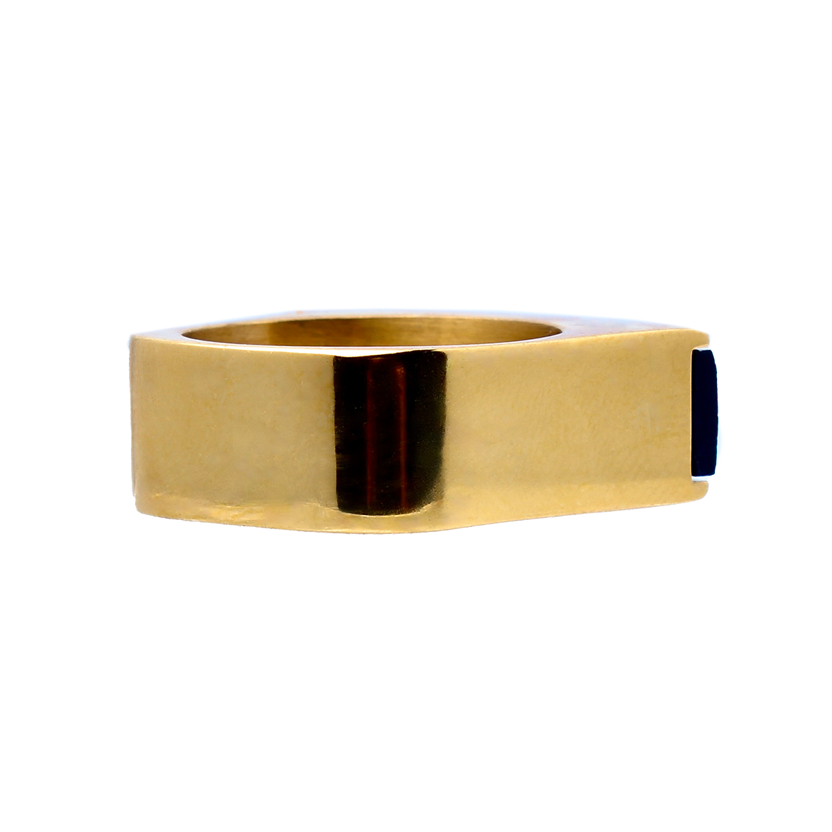 The Amado, Squared Golden Band Elongated Onyx Baguette