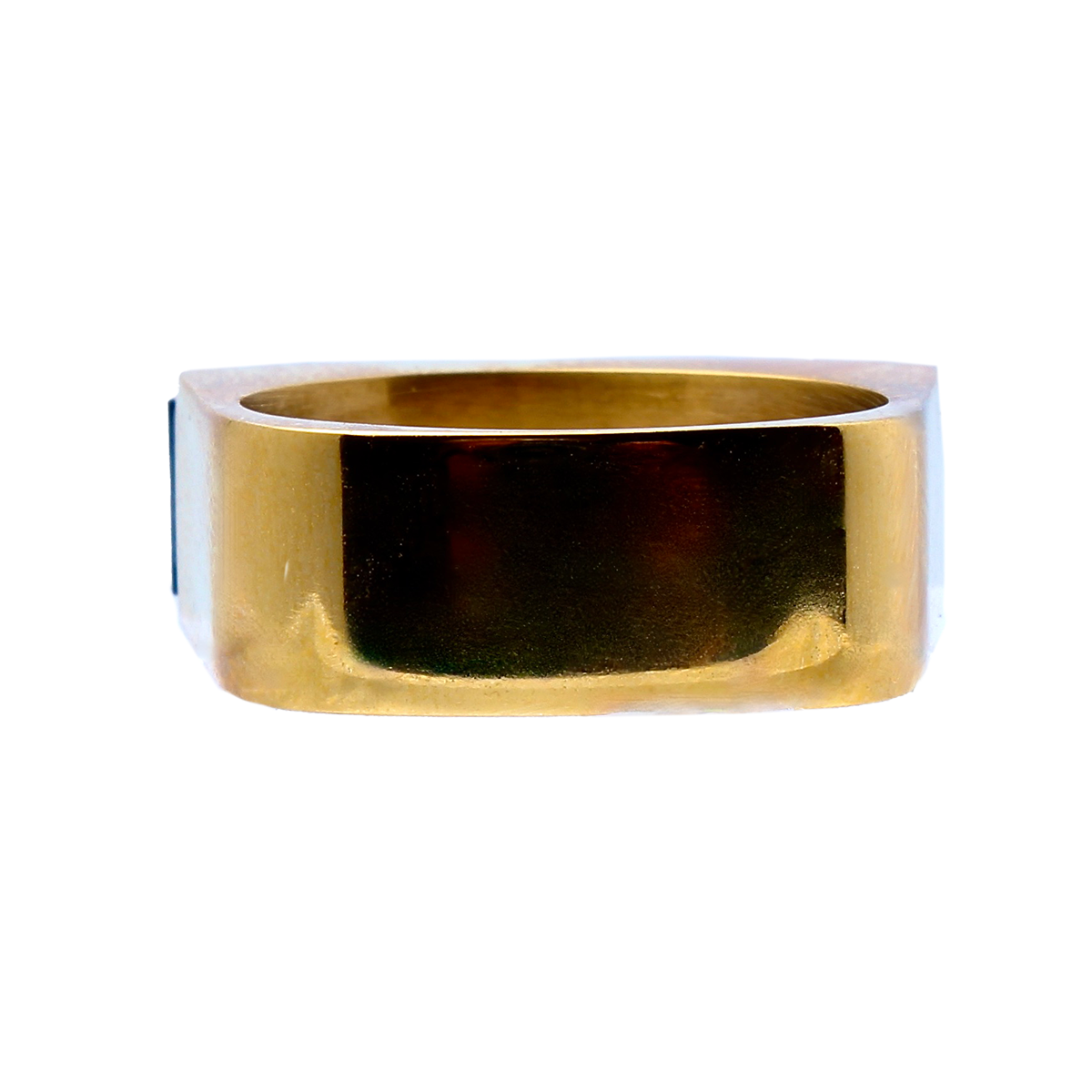 The Amado, Squared Golden Band Elongated Blush Rose Baguette