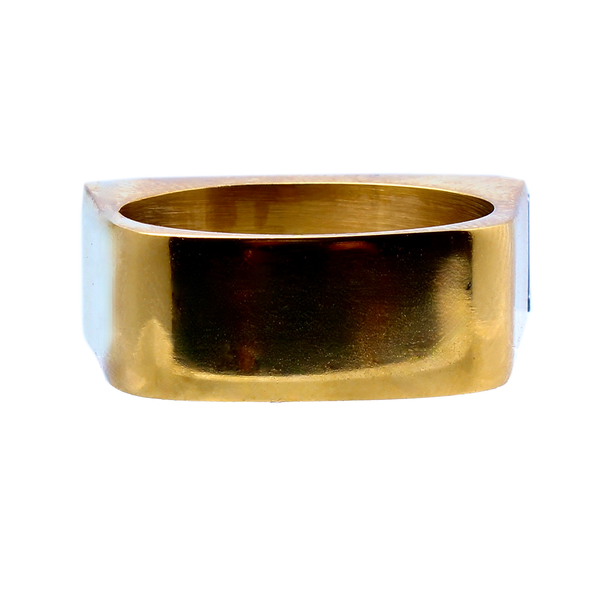 The Amado, Squared Golden Band Elongated Amethyst Baguette