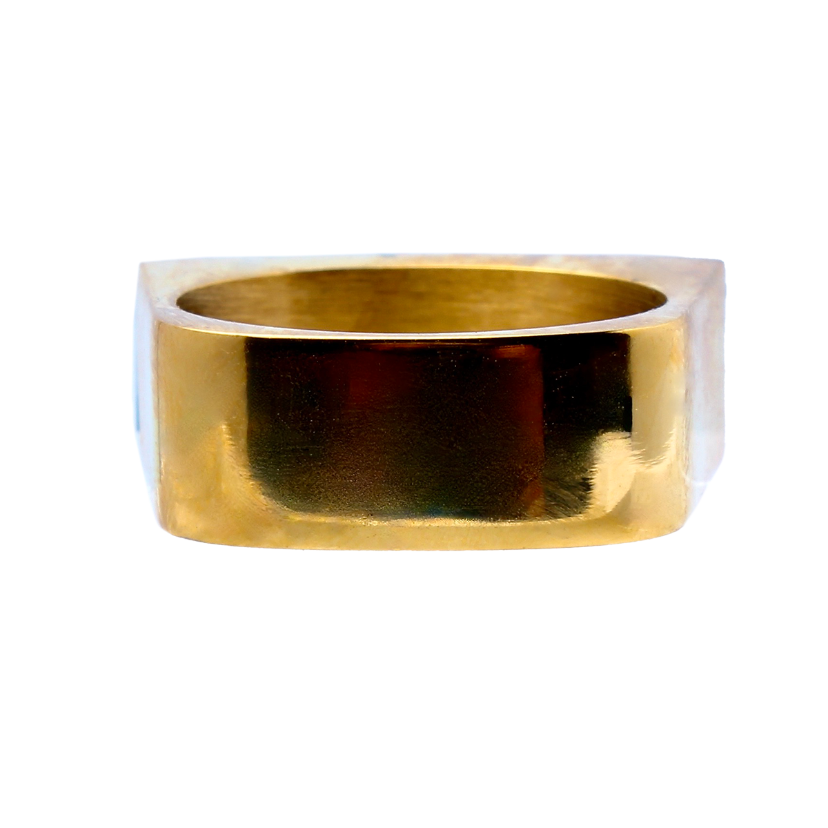 The Amado, Squared Golden Band Clear Elongate Baguette