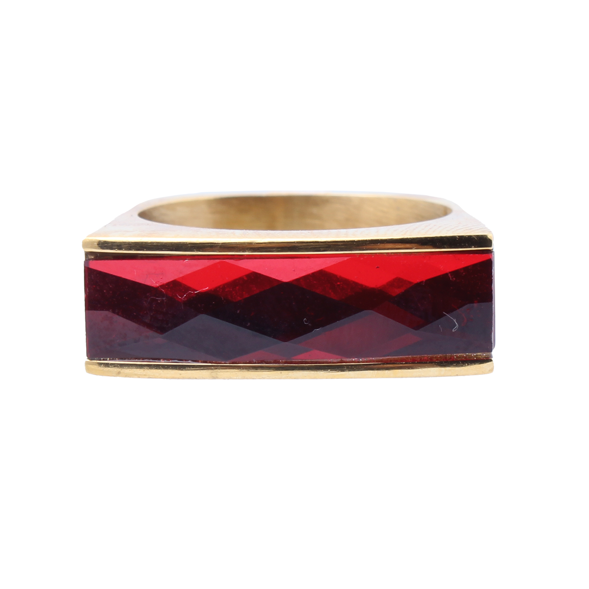 The Amado, Squared Golden Band Elongated Baguette