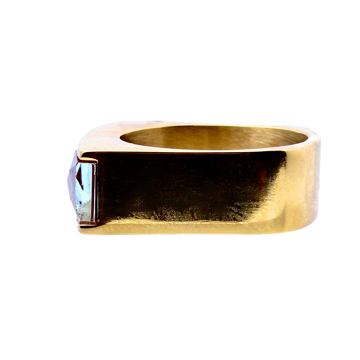The Amado, Squared Golden Band Elongated Baguette