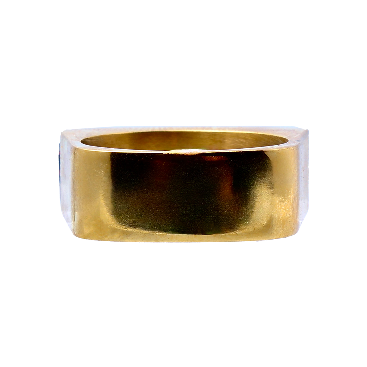 The Amado, Squared Golden Band Elongated Baguette