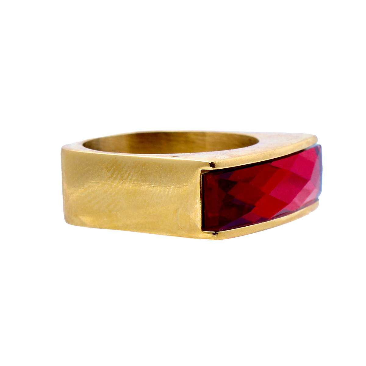 The Amado, Squared Golden Band Elongated Baguette