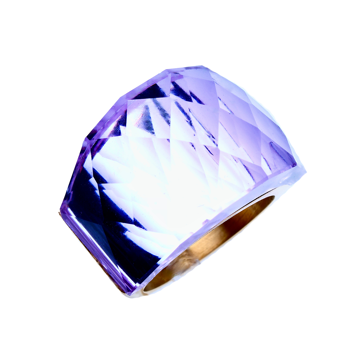 La Mirage, Oversized Violet Amethyst Sculptural Cocktail Ring