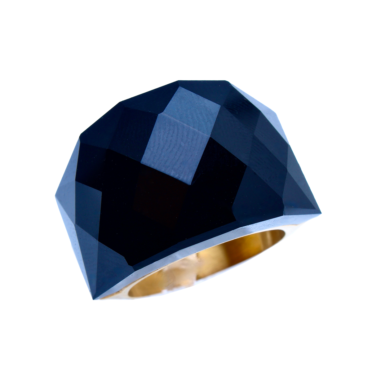 La Mirage, Oversized Onyx Black Sculptural Cocktail Ring