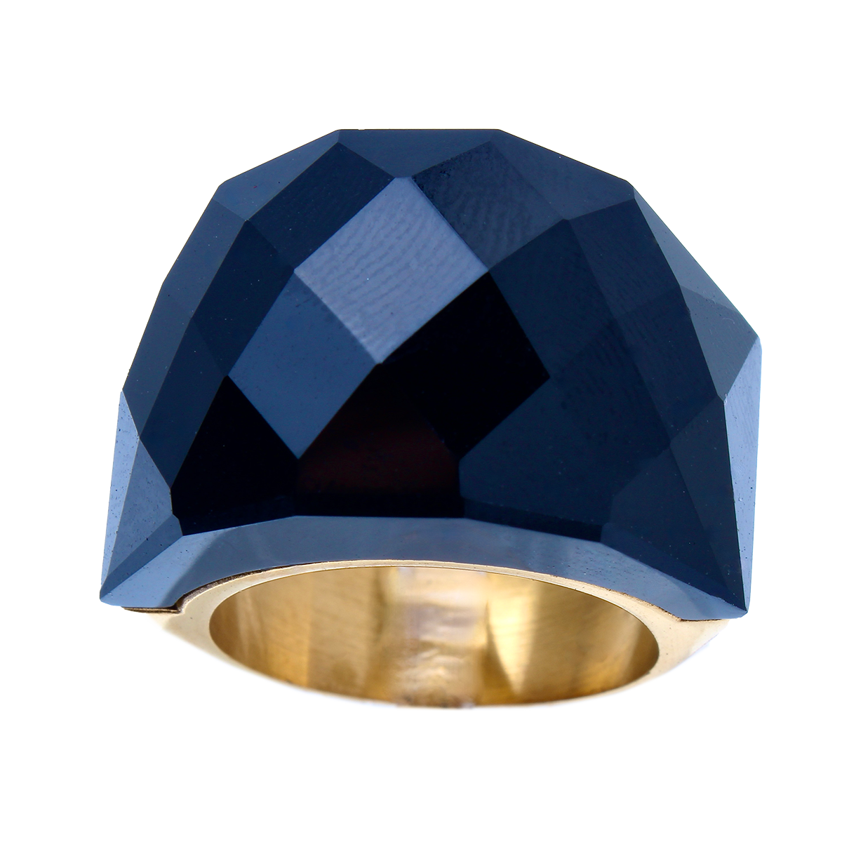 La Mirage, Oversized Onyx Black Sculptural Cocktail Ring