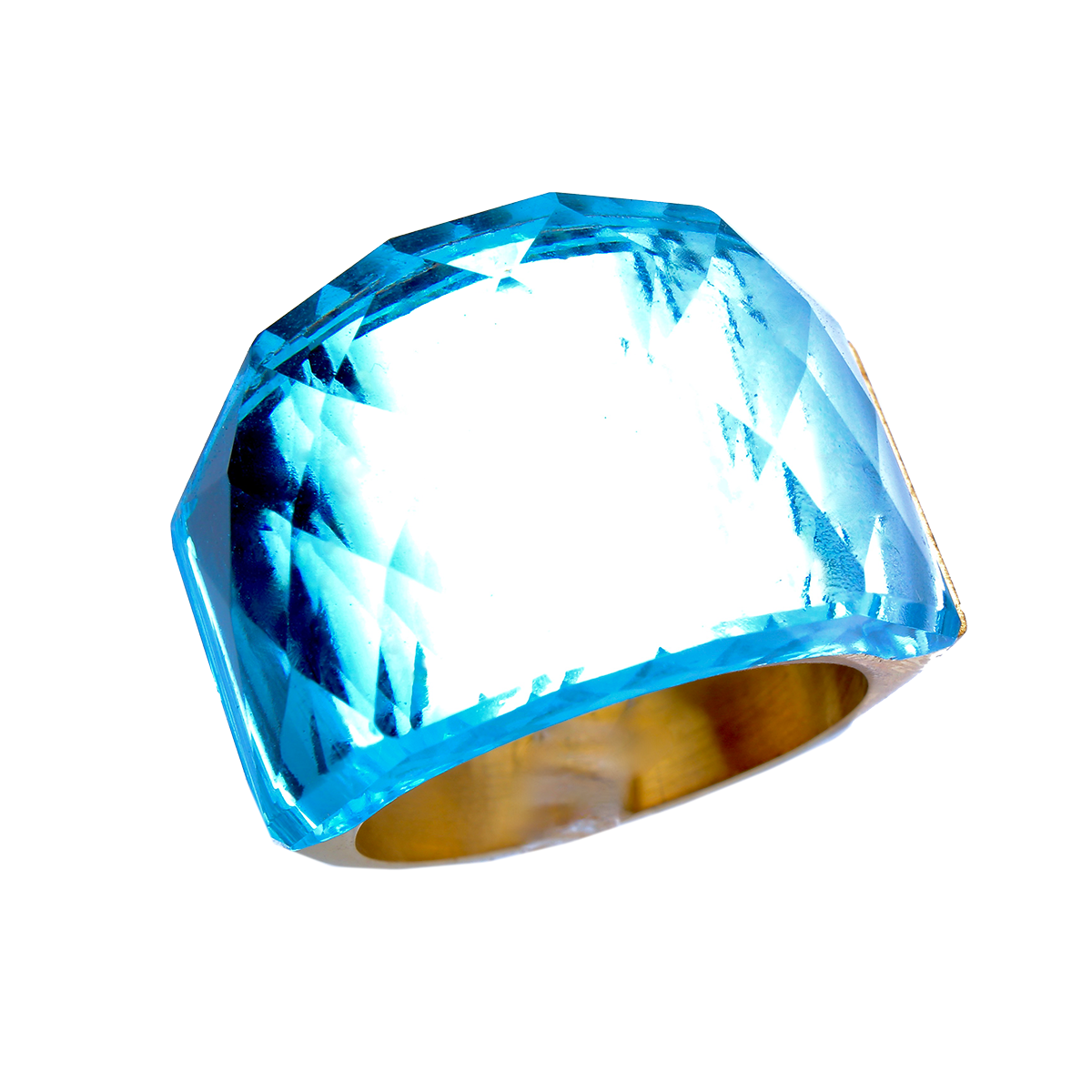La Mirage, Oversized Cobalt Blue Crystal Sculptural Cocktail Ring