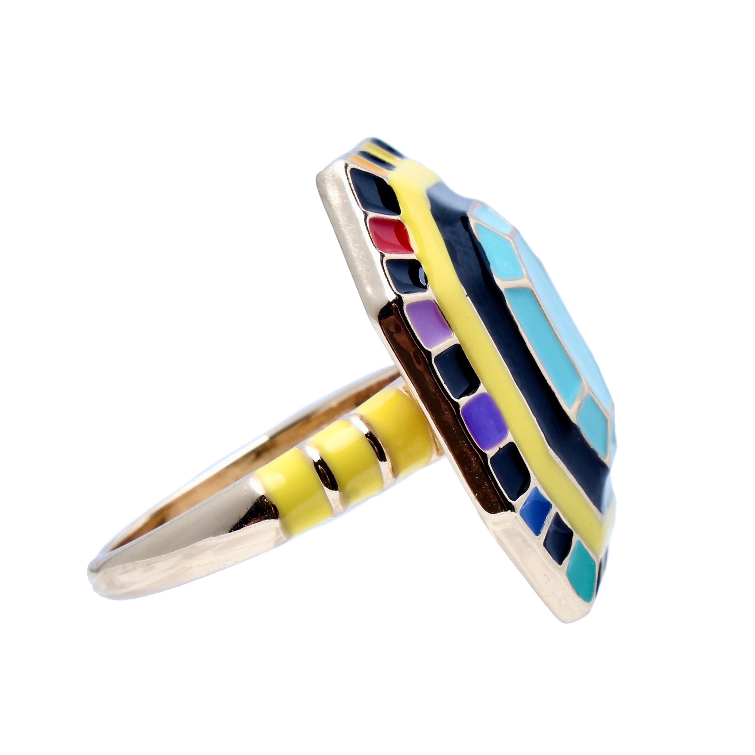 The Mod Octogonal Enamel Ring