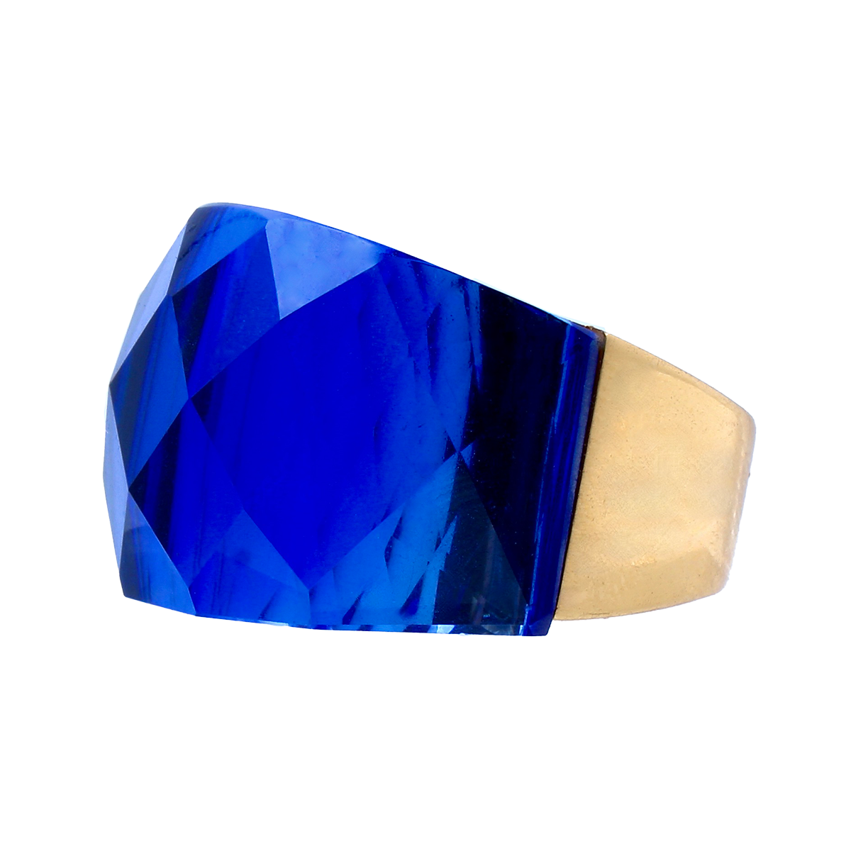 La Mirage, Oversized Deep Blue Crystal Sculptural Cocktail Ring