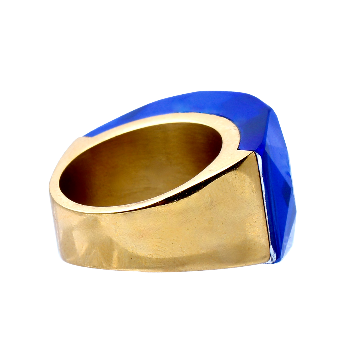 La Mirage, Oversized Deep Blue Crystal Sculptural Cocktail Ring