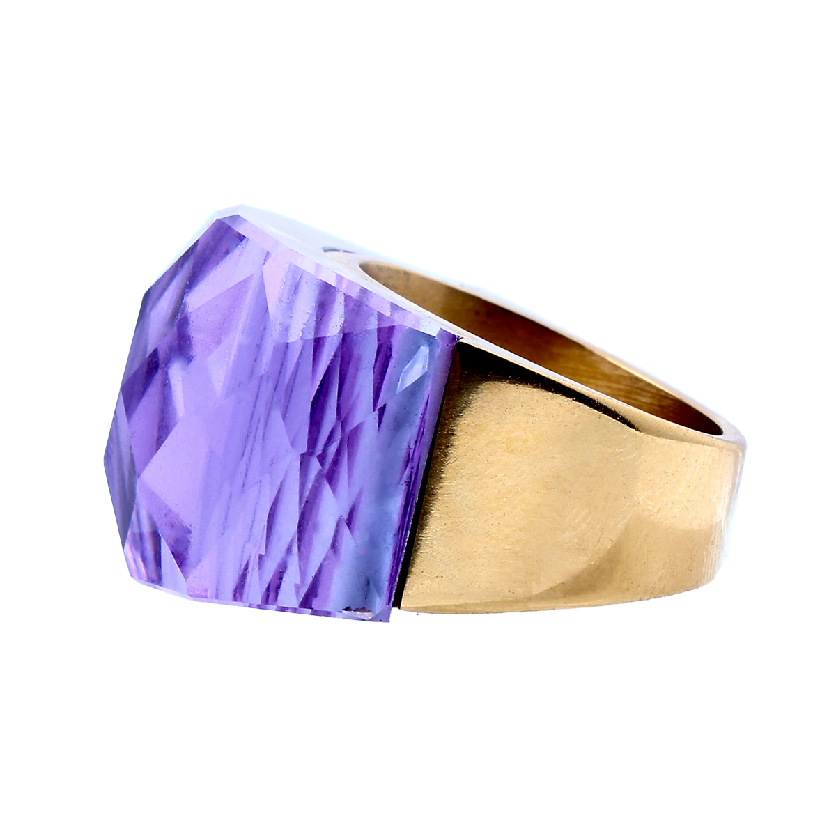 La Mirage, Oversized Violet Amethyst Sculptural Cocktail Ring