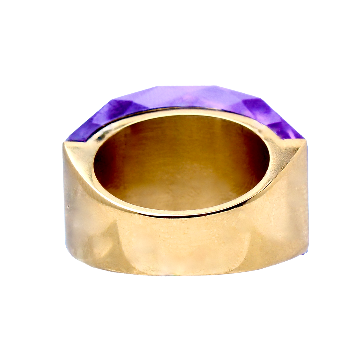 La Mirage, Oversized Violet Amethyst Sculptural Cocktail Ring