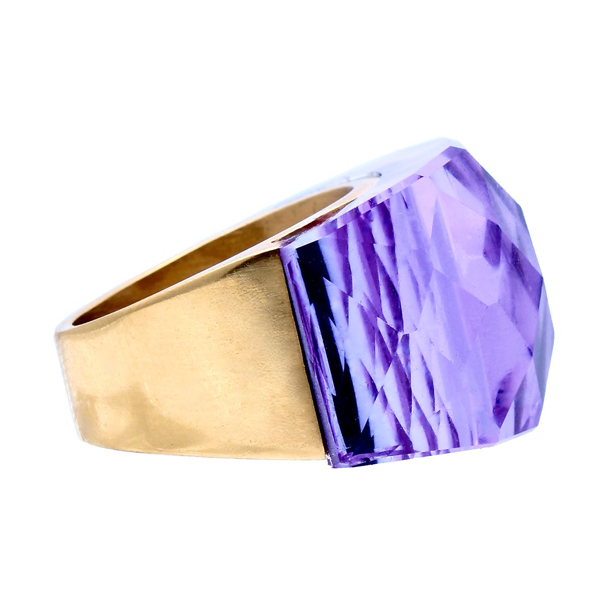 La Mirage, Oversized Violet Amethyst Sculptural Cocktail Ring