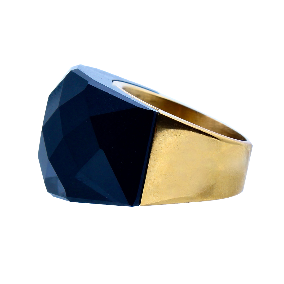 La Mirage, Oversized Onyx Black Sculptural Cocktail Ring