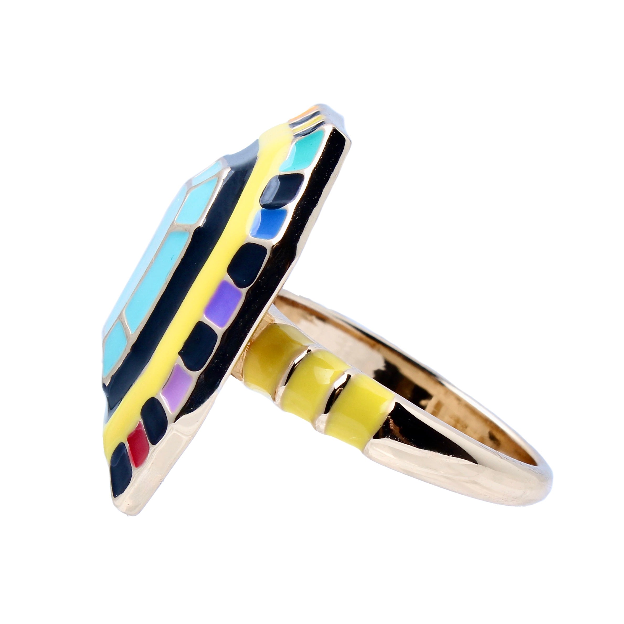 The Mod Octogonal Enamel Ring