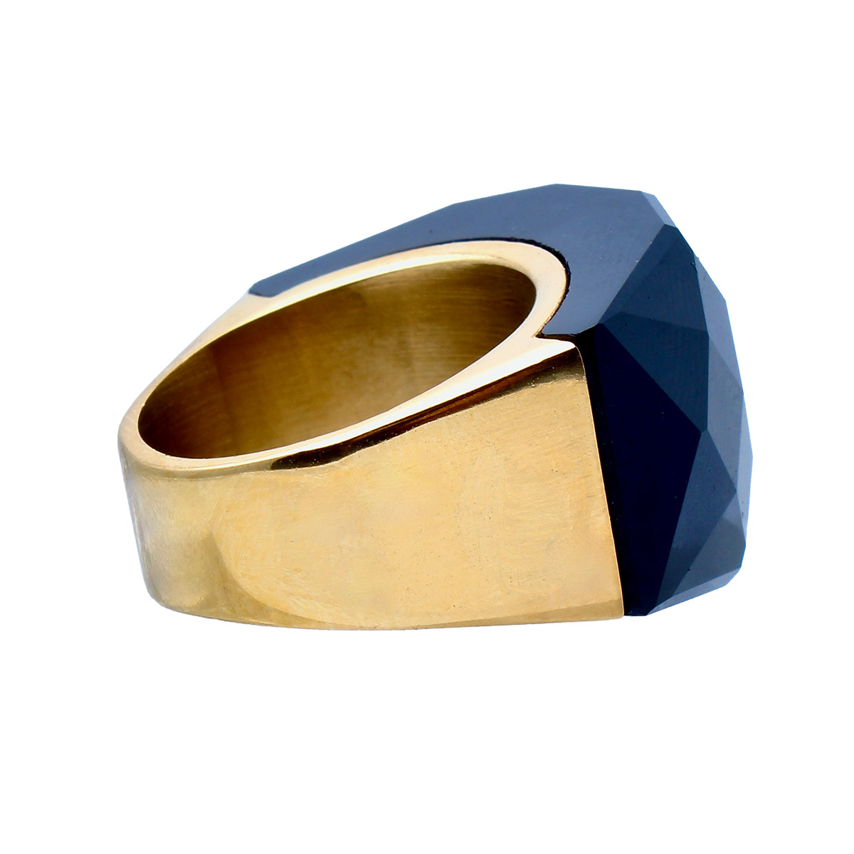 La Mirage, Oversized Onyx Black Sculptural Cocktail Ring