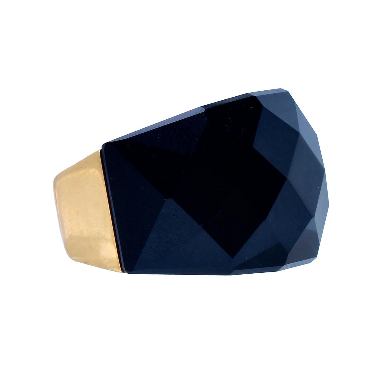 La Mirage, Oversized Onyx Black Sculptural Cocktail Ring
