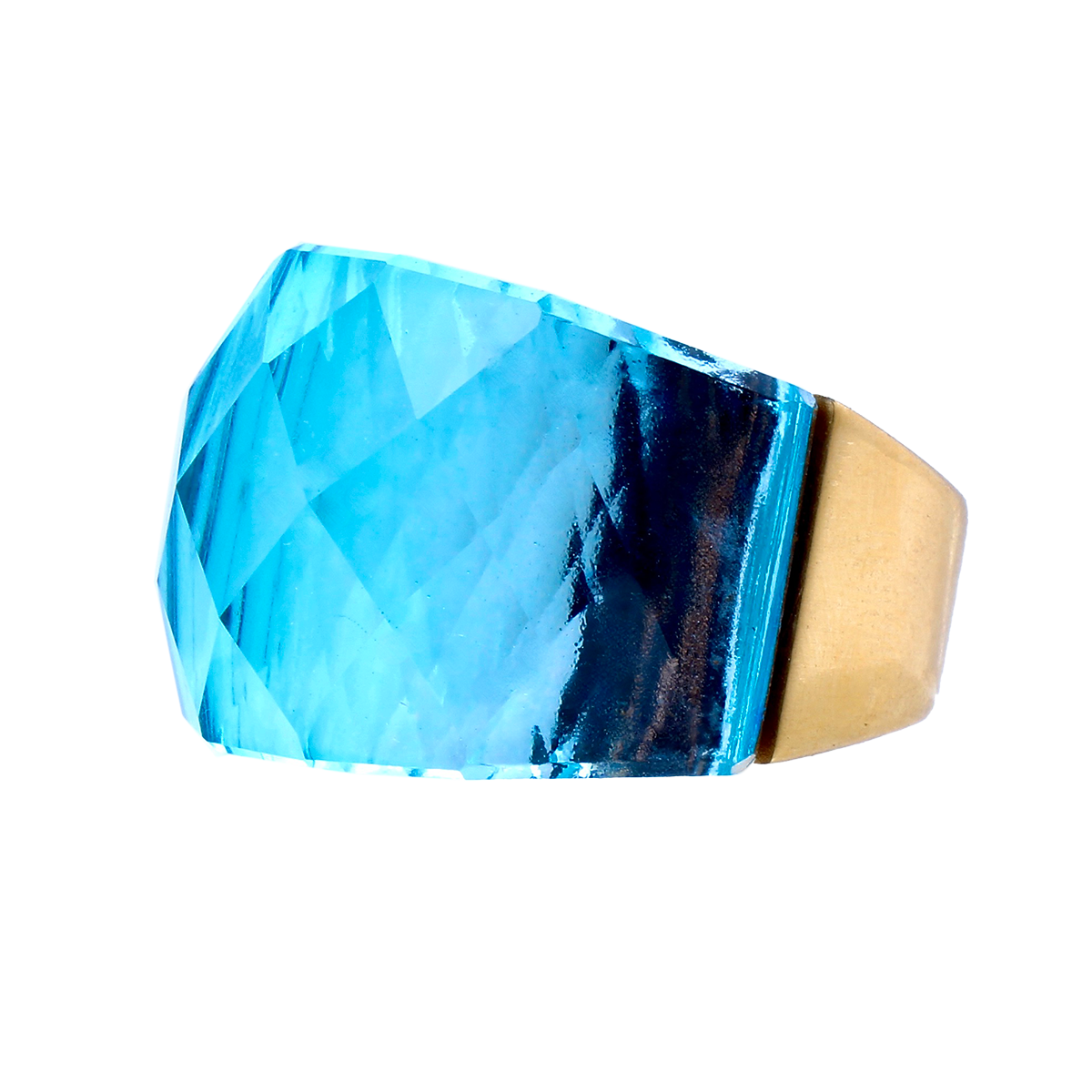 La Mirage, Oversized Cobalt Blue Crystal Sculptural Cocktail Ring