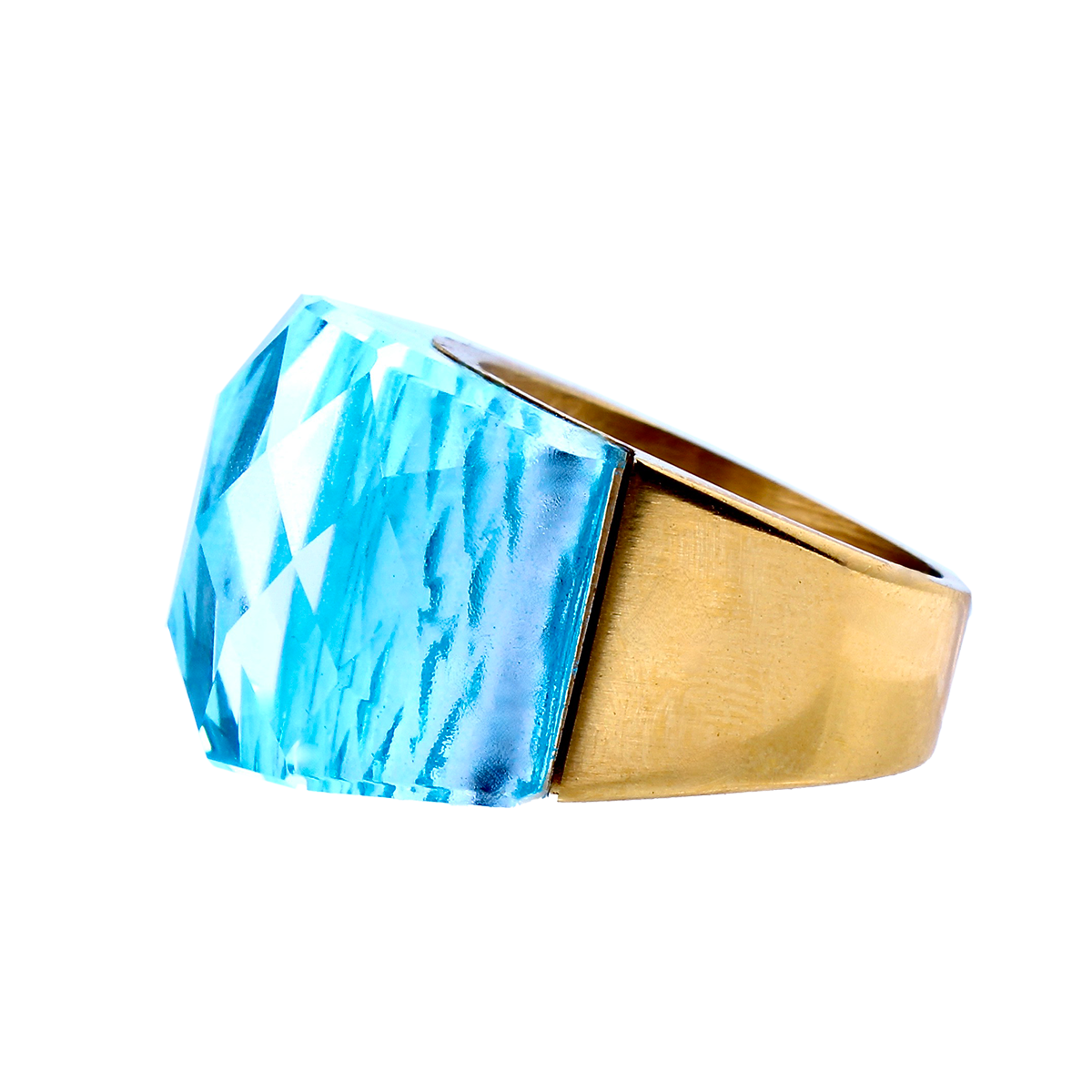 La Mirage, Oversized Cobalt Blue Crystal Sculptural Cocktail Ring