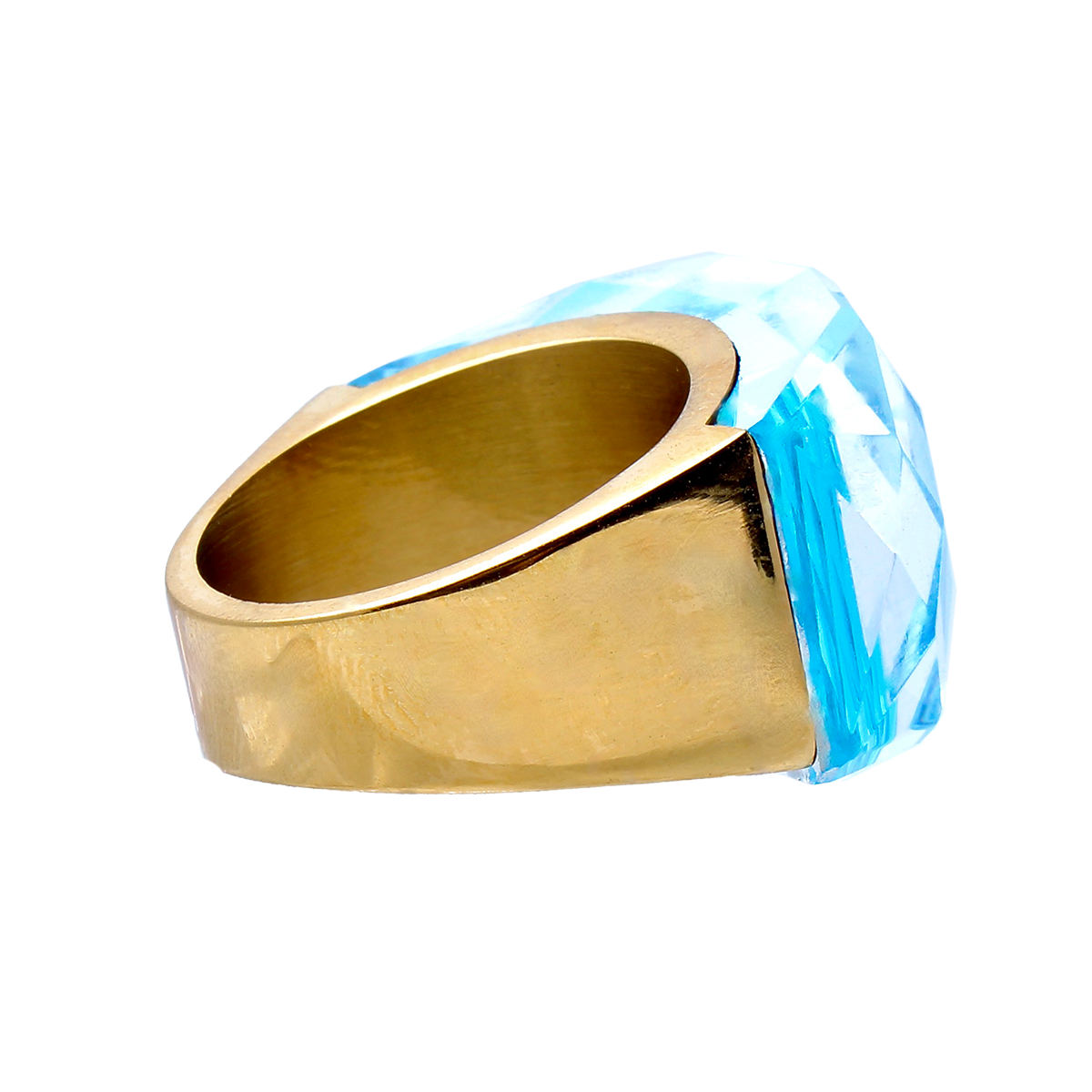 La Mirage, Oversized Cobalt Blue Crystal Sculptural Cocktail Ring