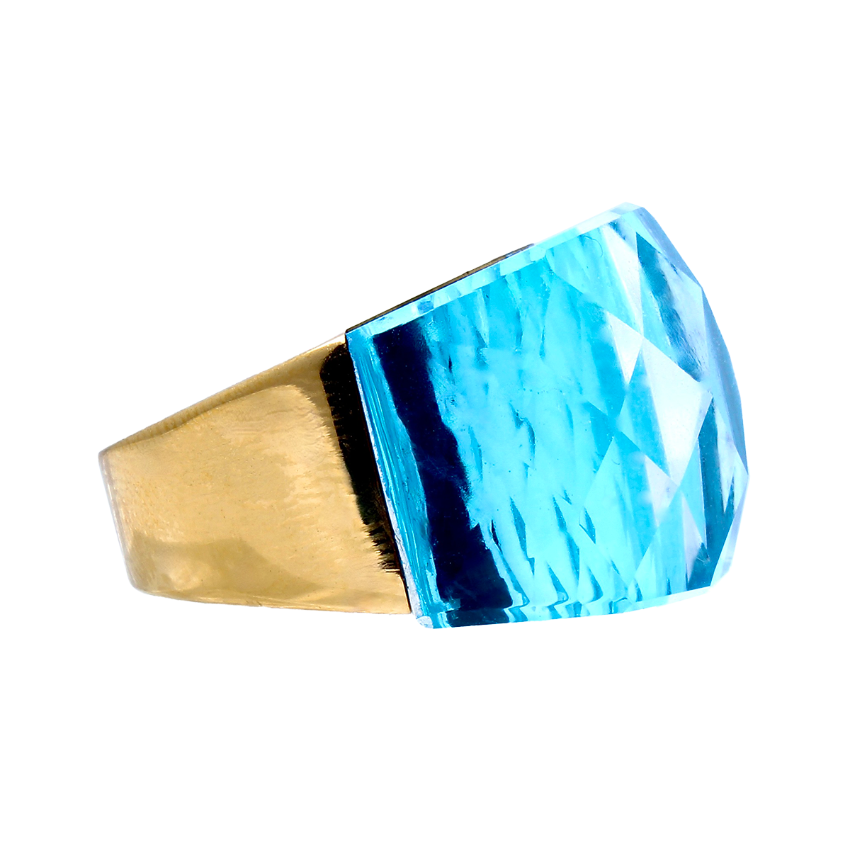 La Mirage, Oversized Cobalt Blue Crystal Sculptural Cocktail Ring