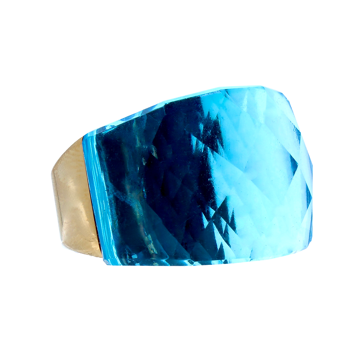 La Mirage, Oversized Cobalt Blue Crystal Sculptural Cocktail Ring