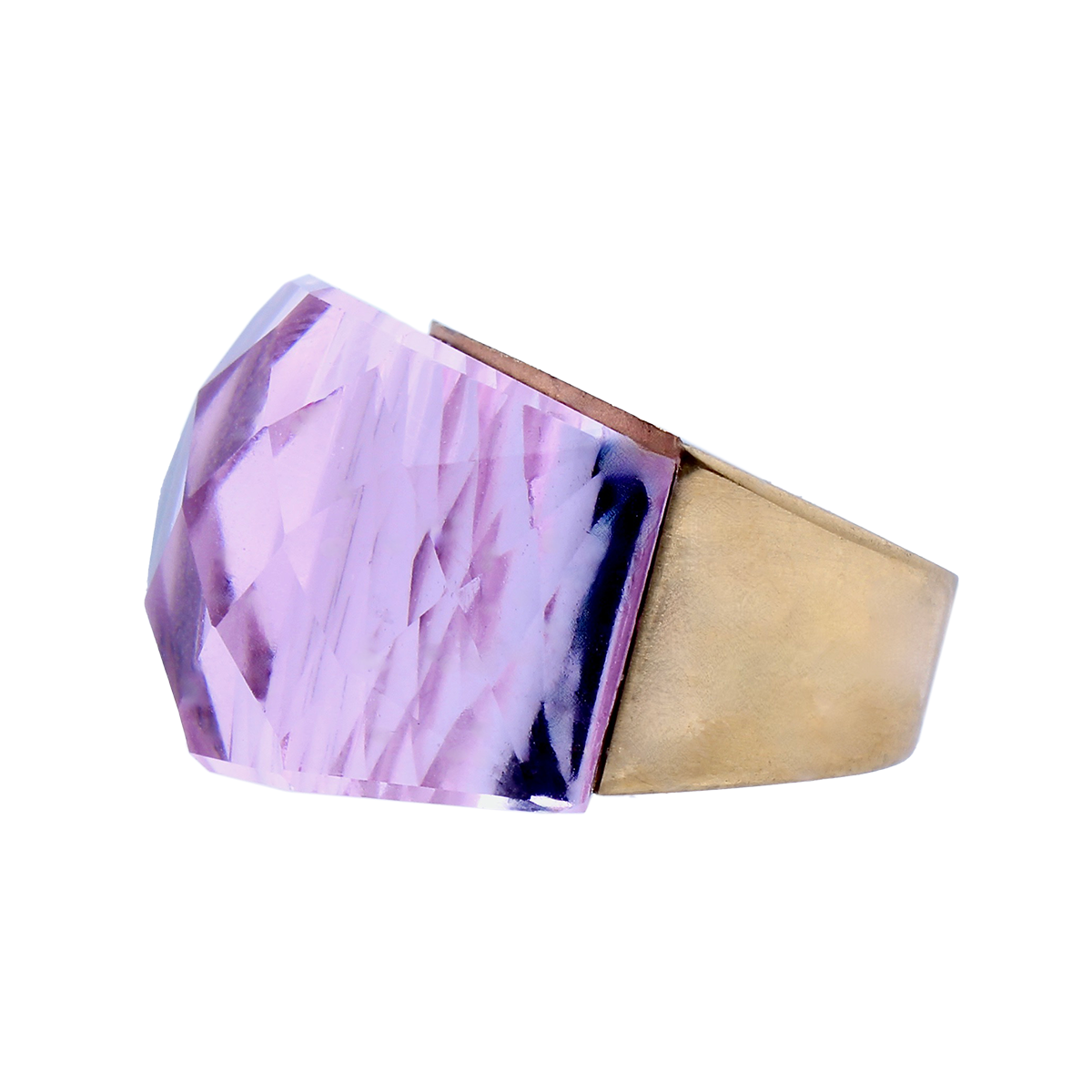 La Mirage, Oversized Lavender Crystal Sculptural Cocktail Ring