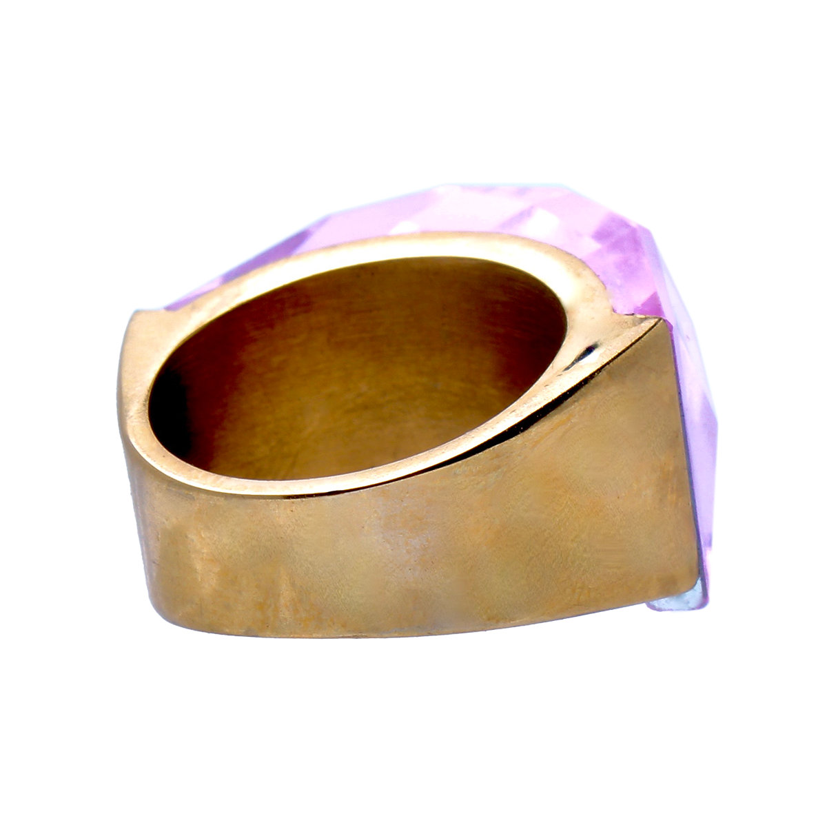 La Mirage, Oversized Lavender Crystal Sculptural Cocktail Ring