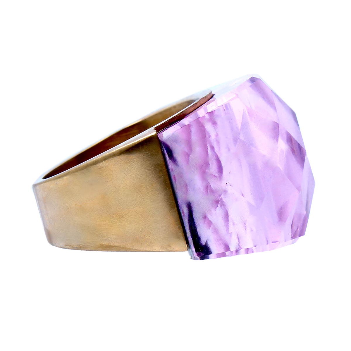 La Mirage, Oversized Lavender Crystal Sculptural Cocktail Ring